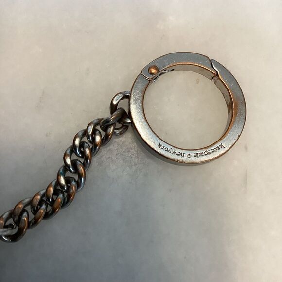 Kate Spade Floral Card Holder Key Chain Leather Wallet - Picture 8 of 9